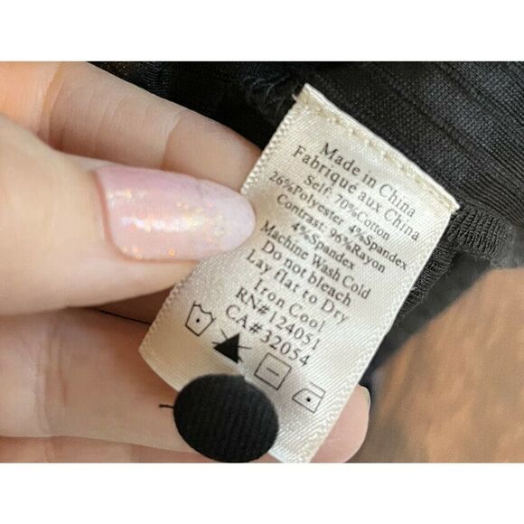Anthropologie Porridge Small Black Top Shirt Ribbed Bell Sleeve Keyhole Back New - Picture 7 of 12